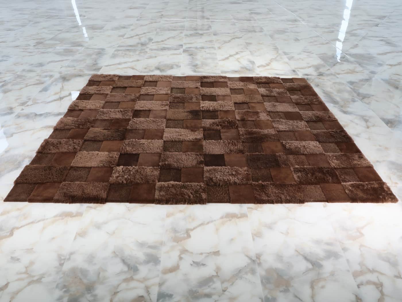hand-made sheepskin rug
